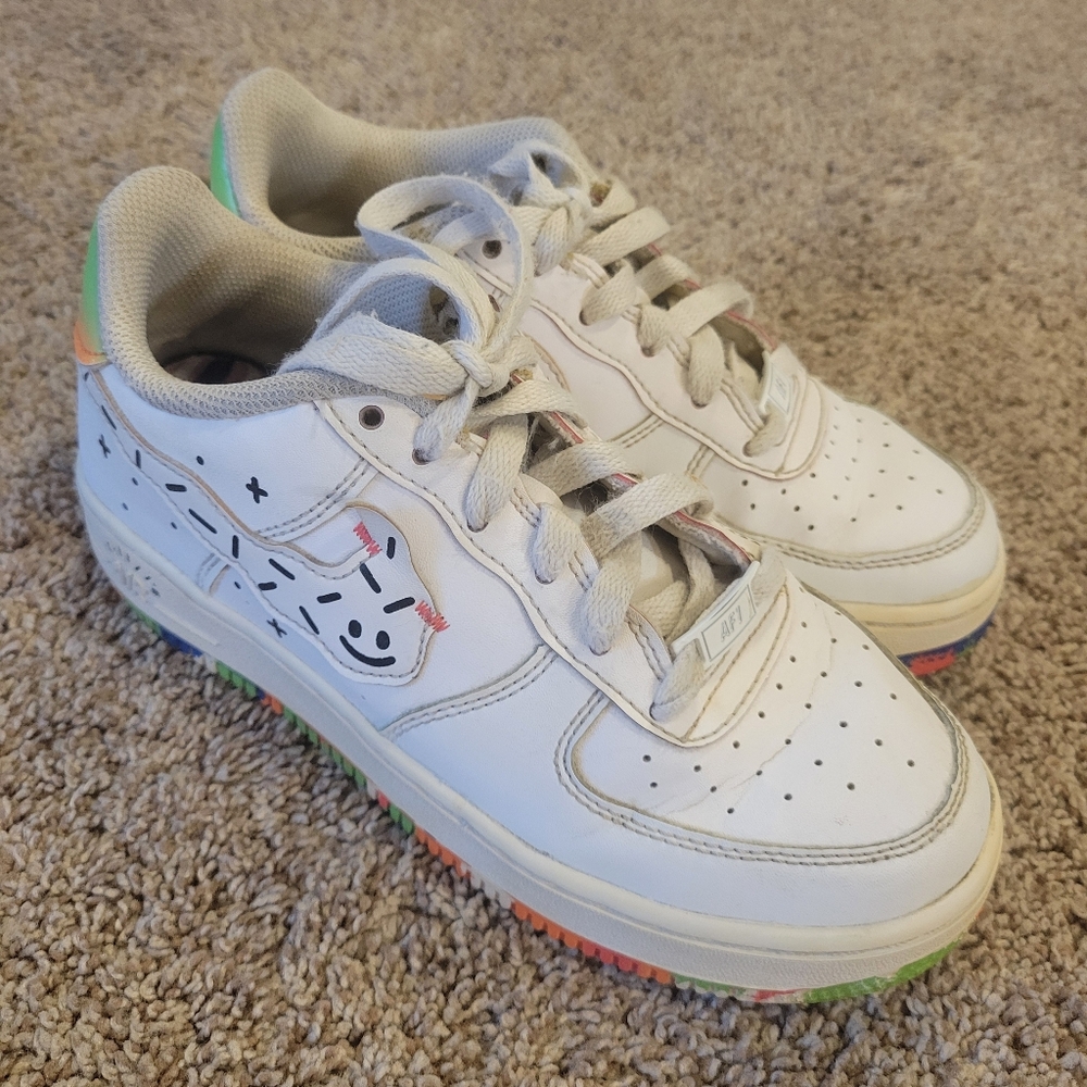 Nike AF 1 LV8 GS Drawing White Unisex Youth Size 3.5 Used